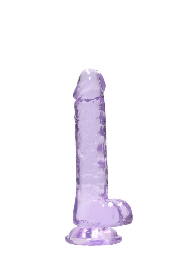 Real Rock Crystal Clear 7" Realistic Dildo With Balls (Purple) - Image 3