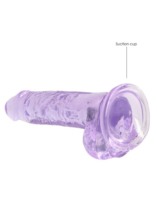 Real Rock Crystal Clear 7" Realistic Dildo With Balls (Purple) - Image 4