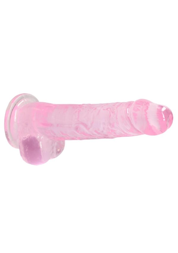 Real Rock Crystal Clear 8" Realistic Dildo With Balls (Pink) - Image 3