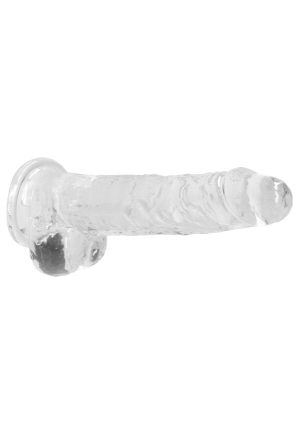 Real Rock Crystal Clear 8" Realistic Dildo With Balls (Transparent) - Image 2