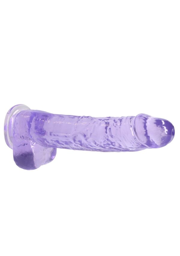Real Rock Crystal Clear 9" Realistic Dildo With Balls (Purple) - Image 2