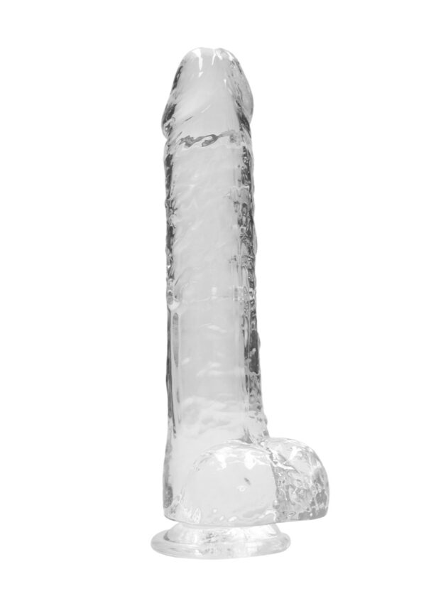 Real Rock Crystal Clear 9" Realistic Dildo With Balls (Transparent) - Image 4