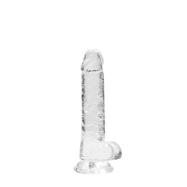 Real Rock Crystal Clear 7" Realistic Dildo With Balls (Transparent) - Image 2