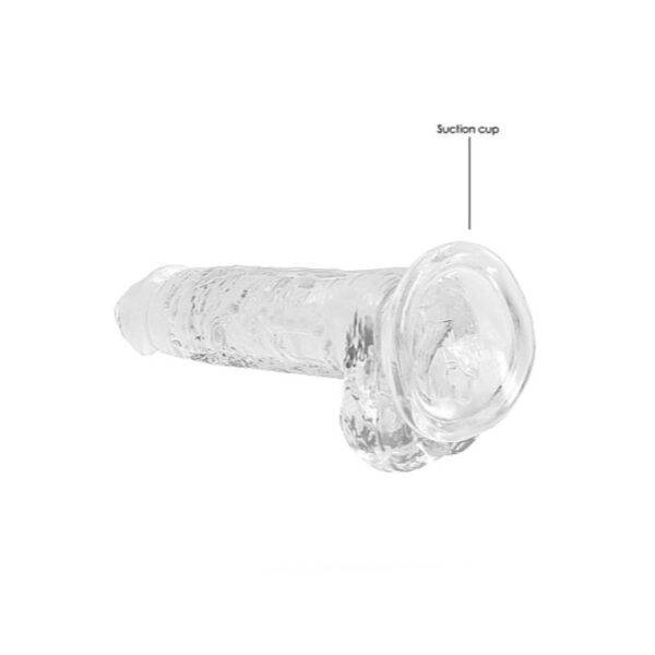Real Rock Crystal Clear 7" Realistic Dildo With Balls (Transparent) - Image 4