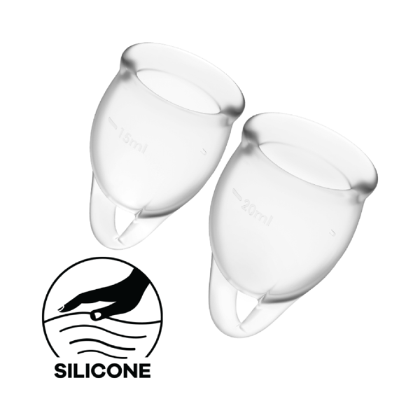 Satisfyer Feel Confident Menstruation Cup Clear 2-pack - Image 3