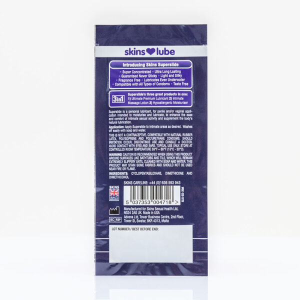 Skins Super Slide Silicone Lubricant - 5ml Foil - Image 2