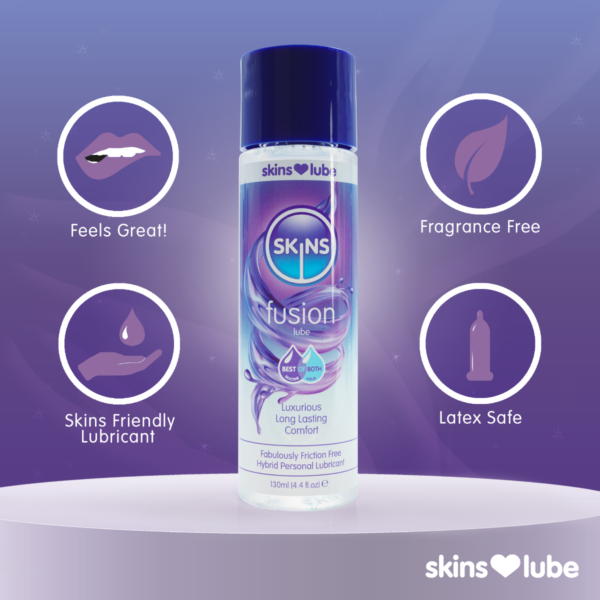 Skins Fusion Hybrid Silicone and Water Based Lubricant 4.4 fl oz (130ml) - Image 3