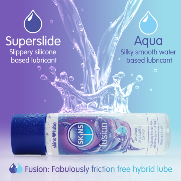 Skins Fusion Hybrid Silicone and Water Based Lubricant 4.4 fl oz (130ml) - Image 2