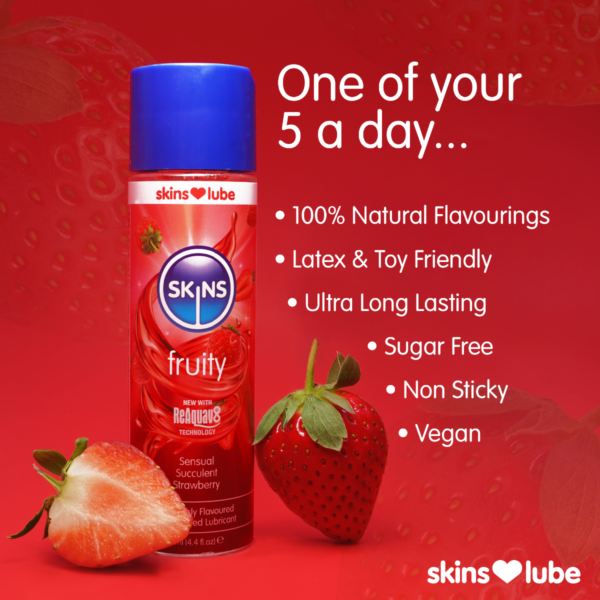 Skins Strawberry Water Based Lubricant 4.4 fl oz (130ml) - Image 3