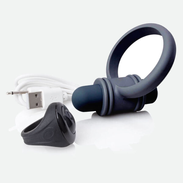 My Secret Screaming O Remote Control Vibrating Ring Set for him Rechargeable - Black - Image 2