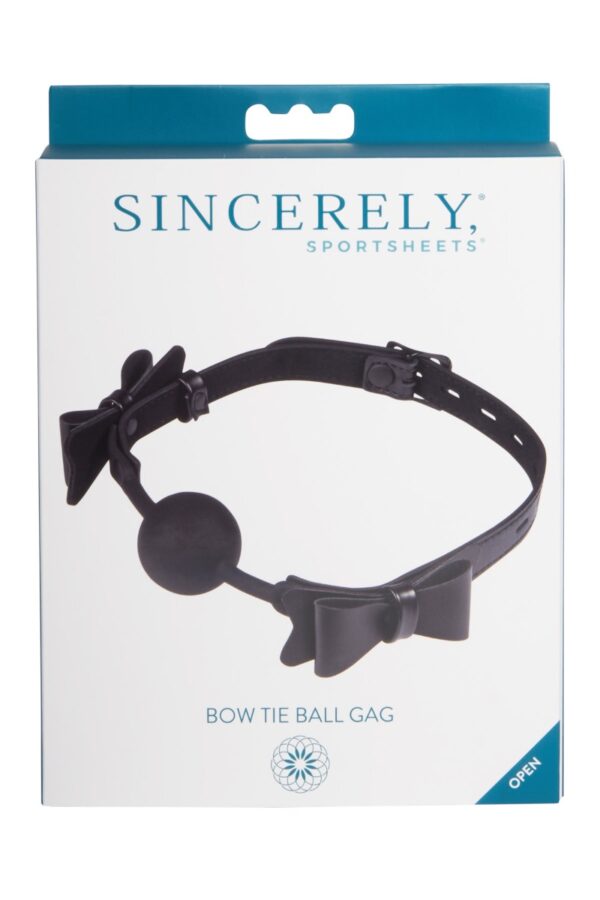 Sportsheets Sincerely Bow Tie Faux Leather Silicone Ball Gag - Image 2