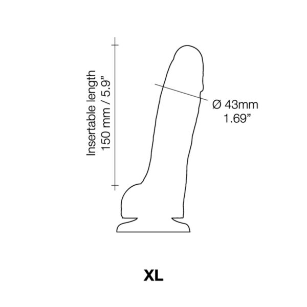 Strap On Me - Sliding Skin Realistic Dildo Black  XL - Image 4