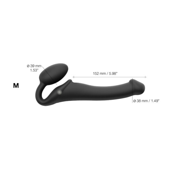 Strap On Me - Vibrating Bendable Strap-On - M - Black - Image 4