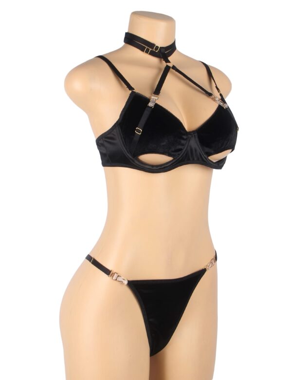 YesX YX871Q Hollow Cut Halter Bra Set - Image 3