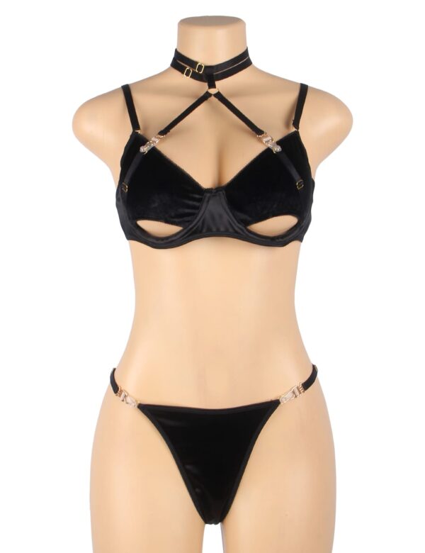 YesX YX871Q Hollow Cut Halter Bra Set - Image 7